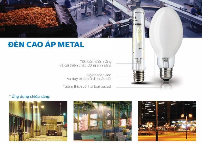 Bóng đèn cao áp Metal Halide Philips MASTER HPI-T Plus 1000W/543 E40 dạng thẳng